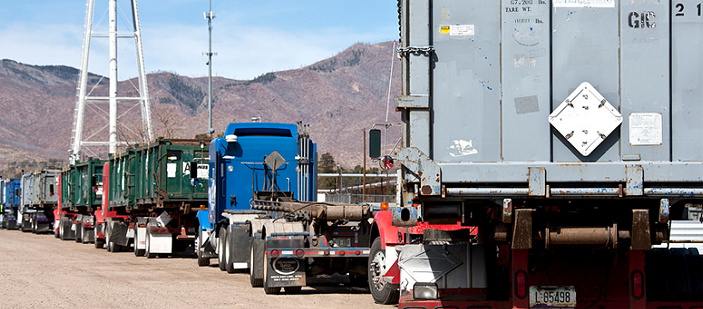 Trucks Hauling Nuclear Waste